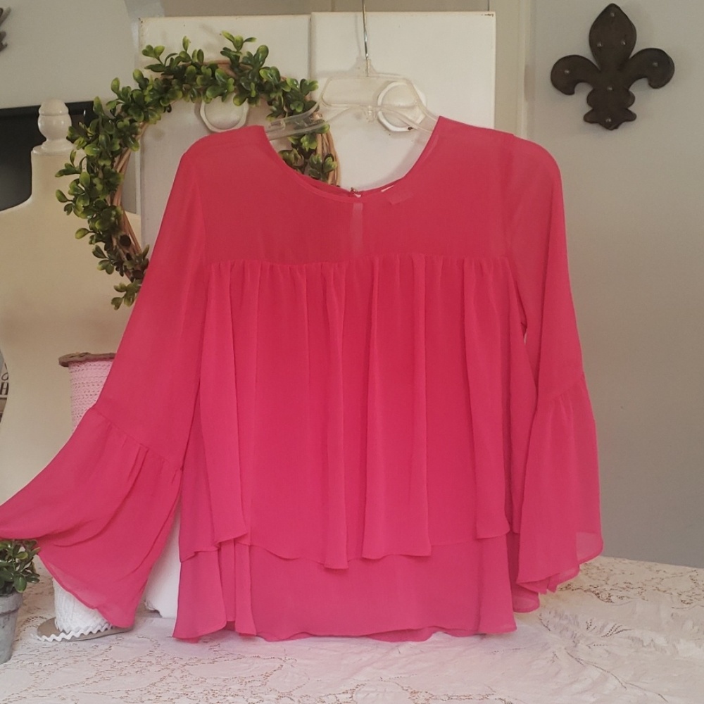 A New Day Bell Sleeve Layered Blouse